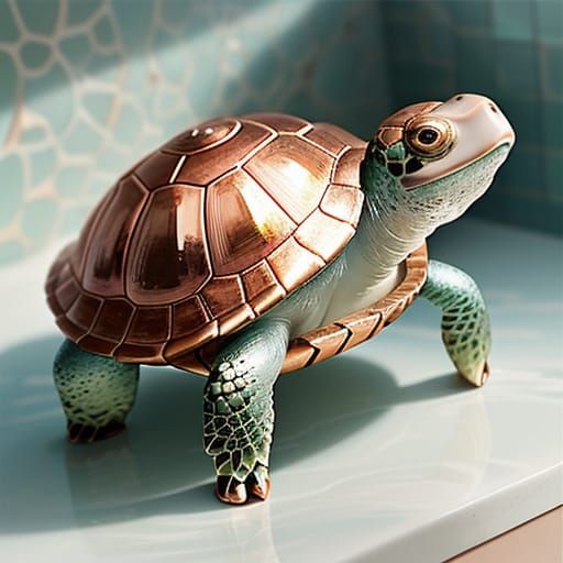 Whimsical Copper Turtle Concept Art