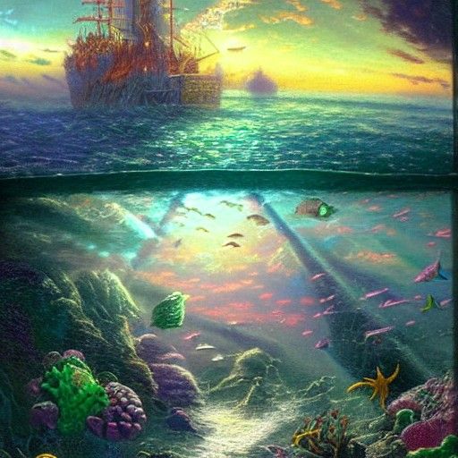 Ethereal Fantasy Undersea Landscape in Cinematic Style