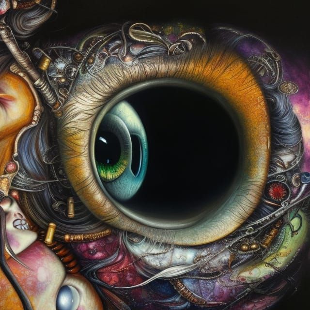Surreal Eye of the Artist's Soul in Acrylic