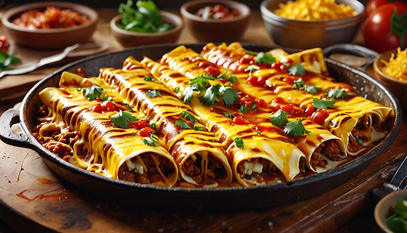 Steaming Enchiladas: A Cinematic Close-Up in 8K