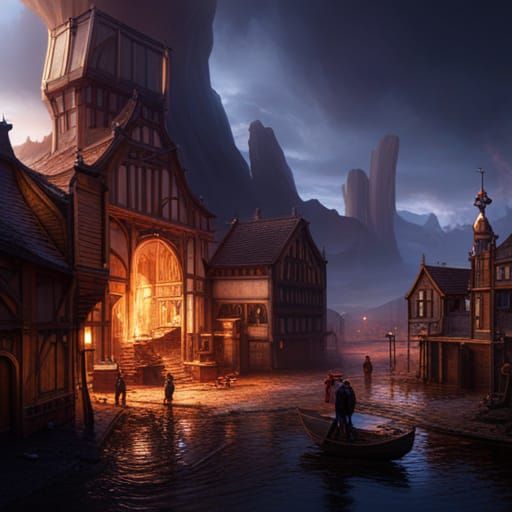 Great Fire: Detailed Matte Painting in Deep Color
