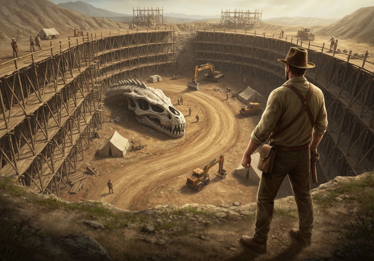 Archaeologist Discovers Colossal Alien Dragon Skull in Mine