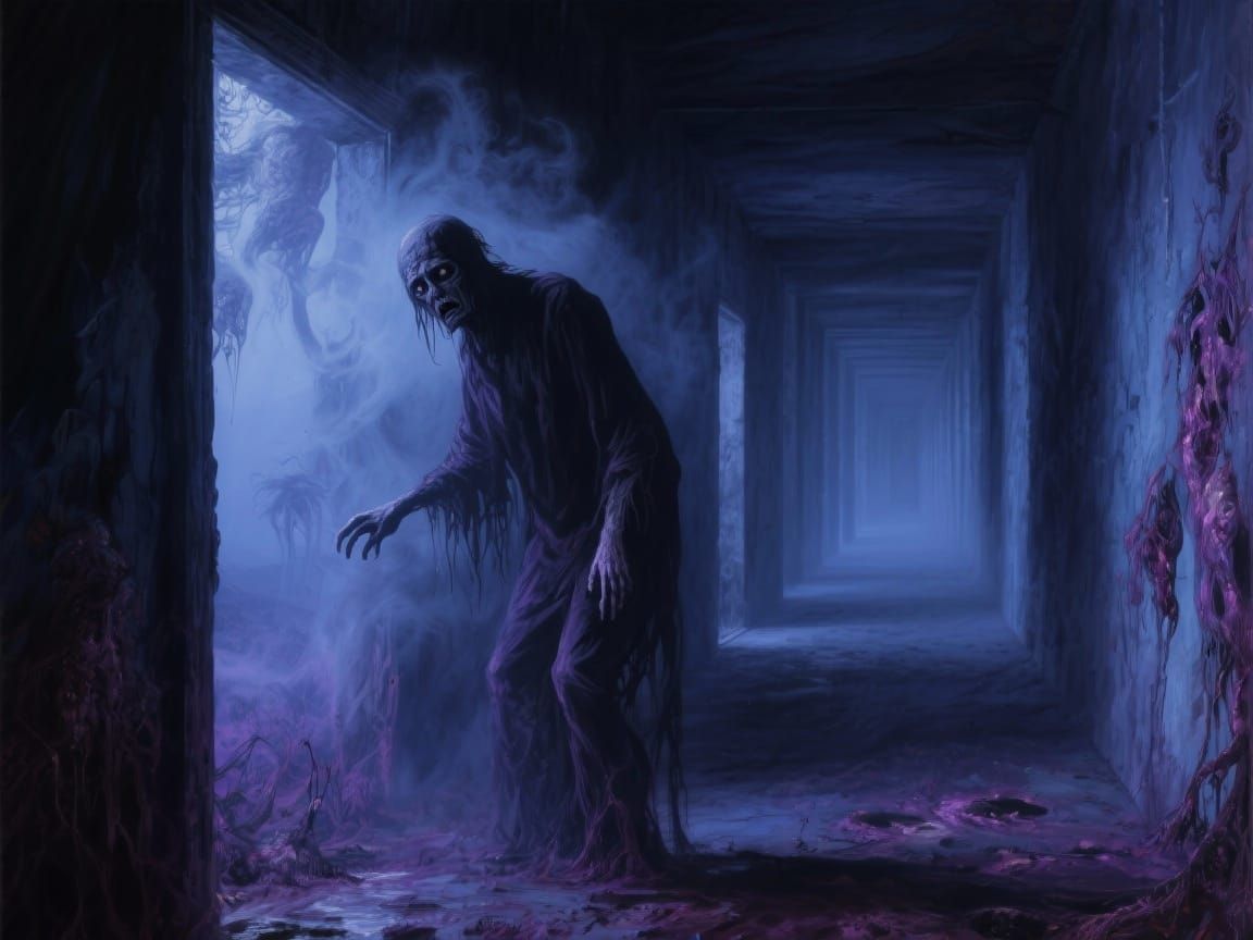 Terrifying Portrait of Loneliness in Dark Corridor