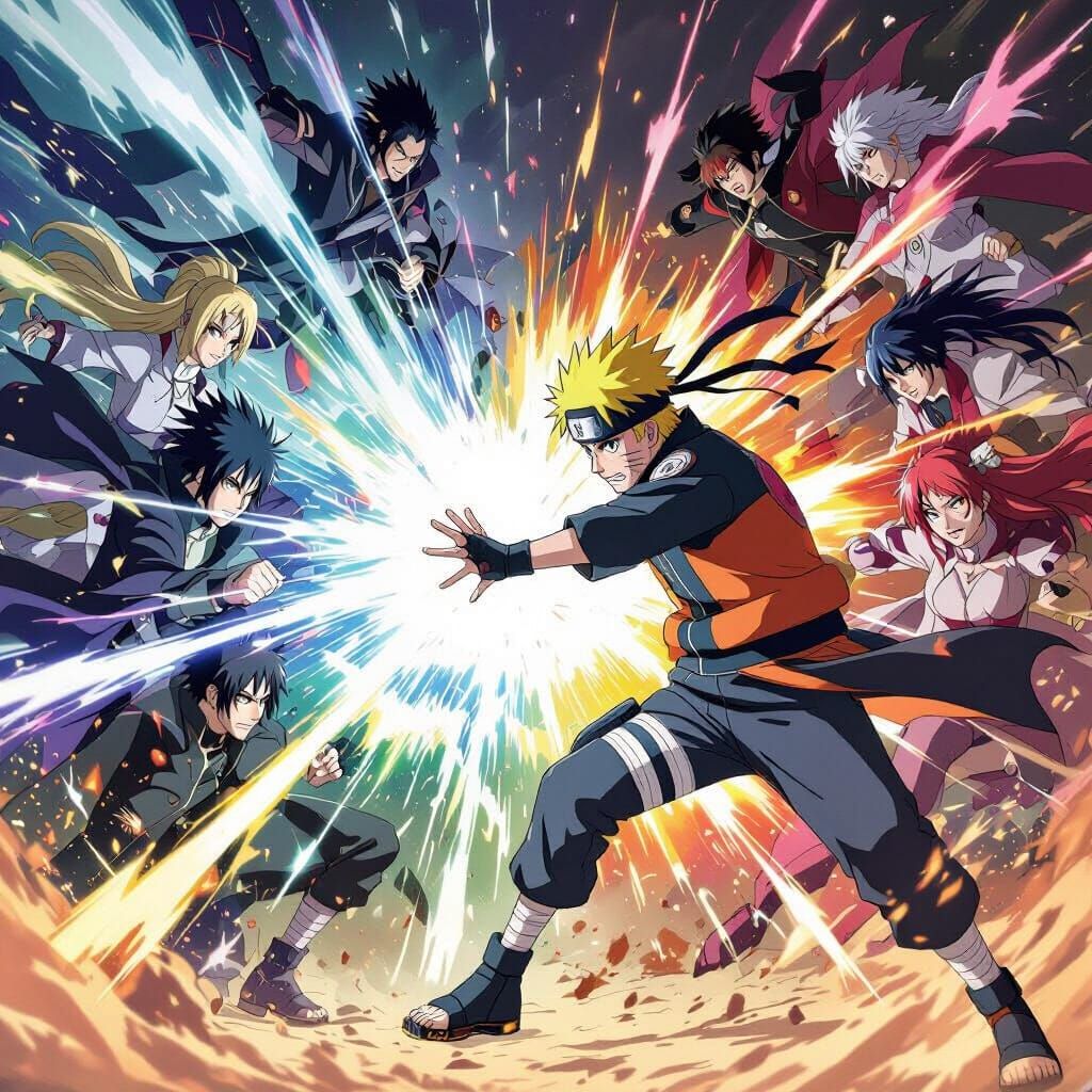 Naruto Sage Mode Battles Diverse Anime Heroes in Epic Showdo...