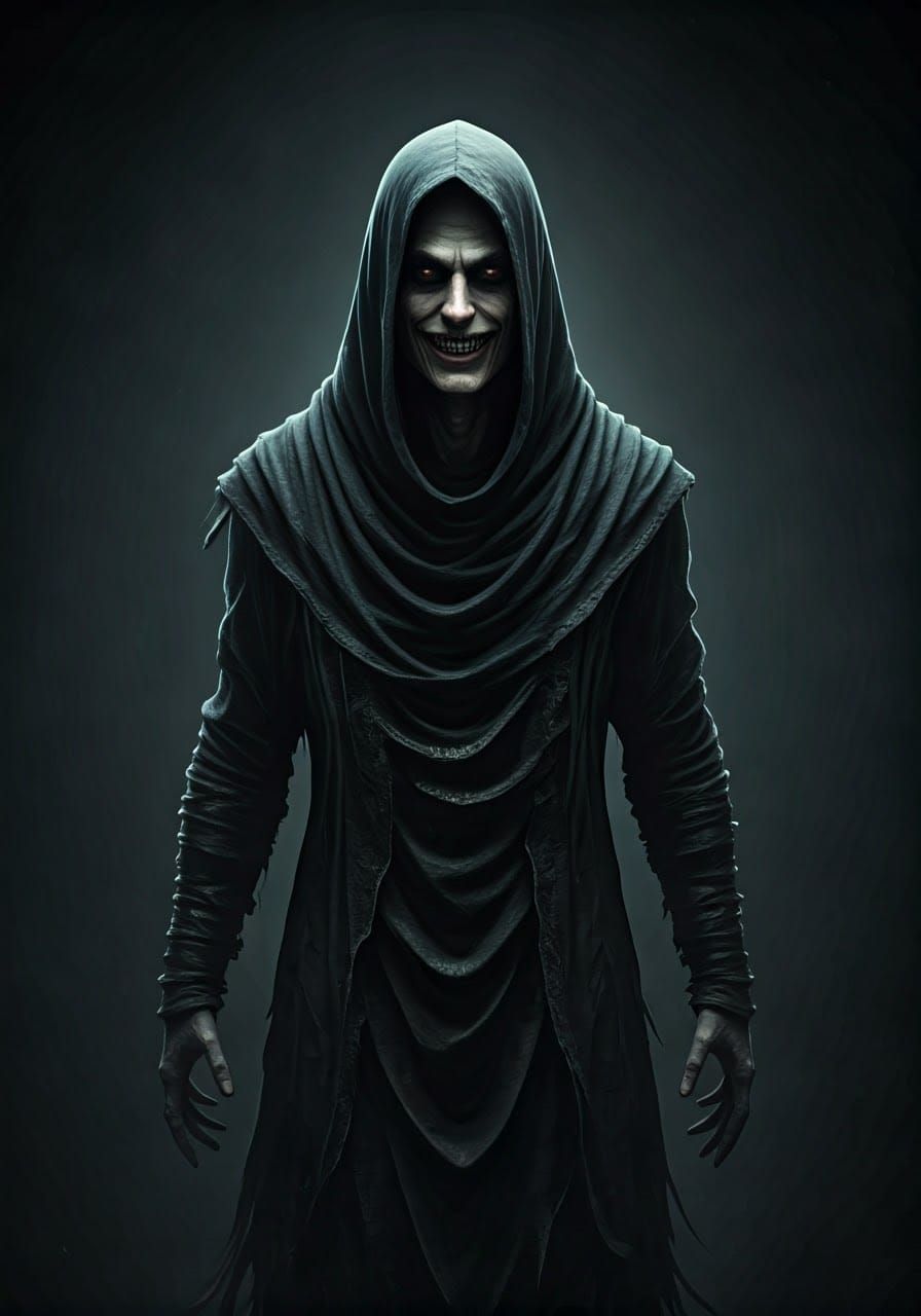 Menacing Shadow Figure with Sinister Smile