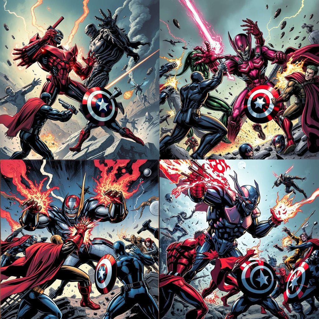 Avengers vs Ultron: Epic Superhero Battle Scene