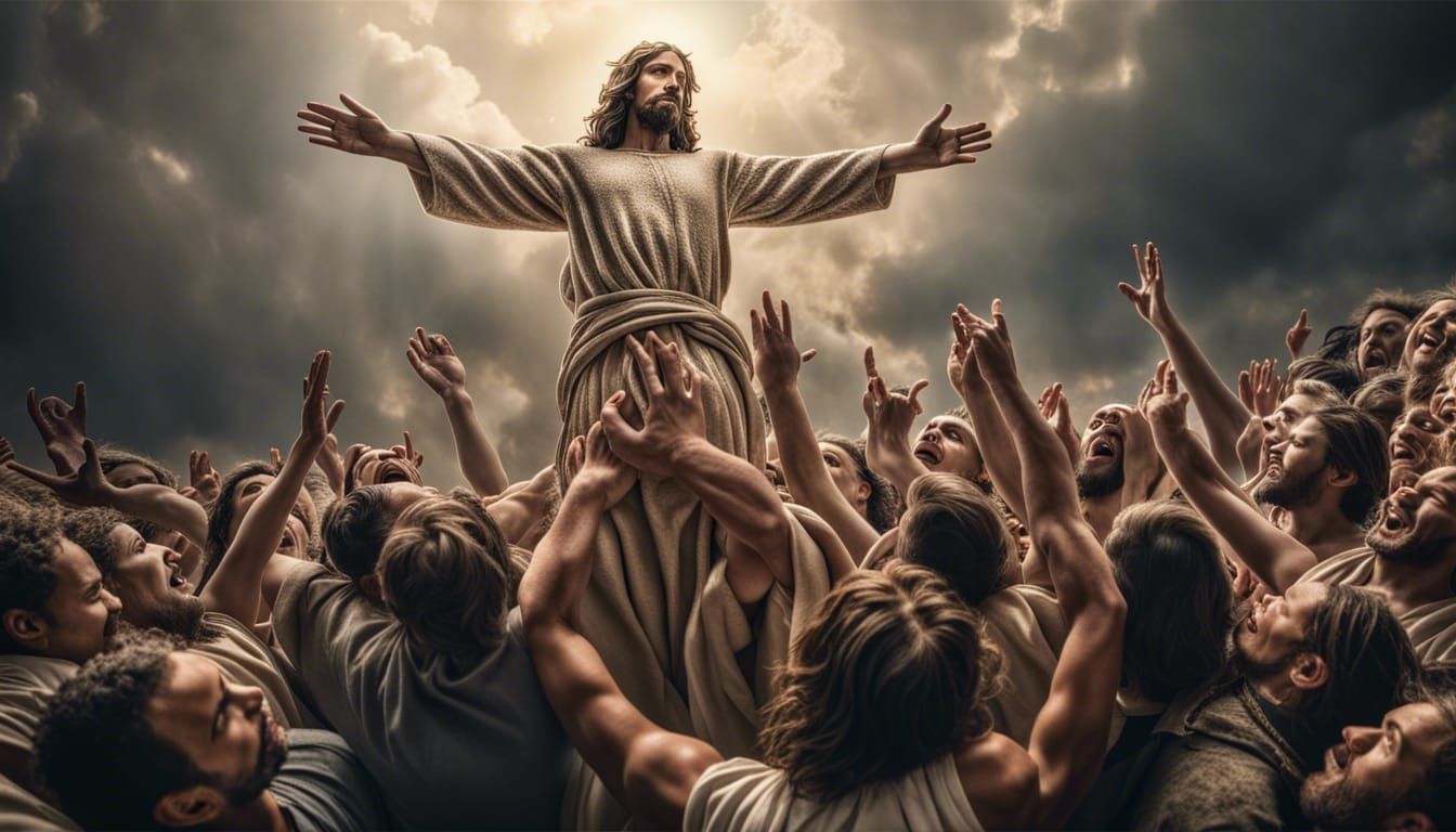 Jesus Ascending: Hyperrealistic Cinematic Image