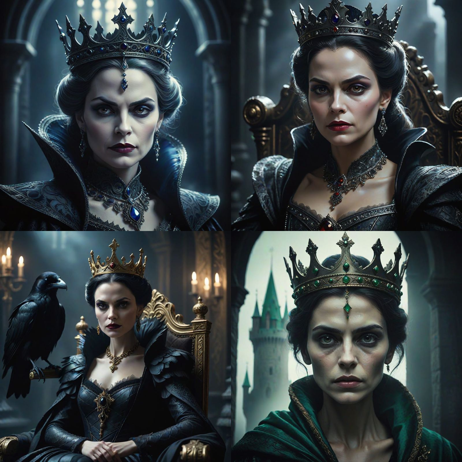 Portrait of a Powerful Female Ruler in a Dark Ambiance