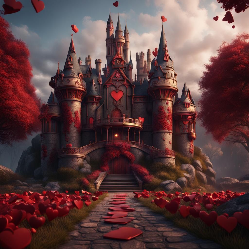 Queen of Hearts Castle: Detailed Matte Painting