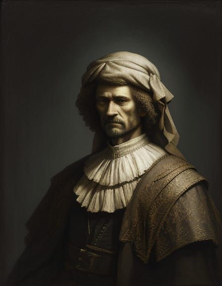 Mysterious Medieval Knight in Dark, Earthy Tones