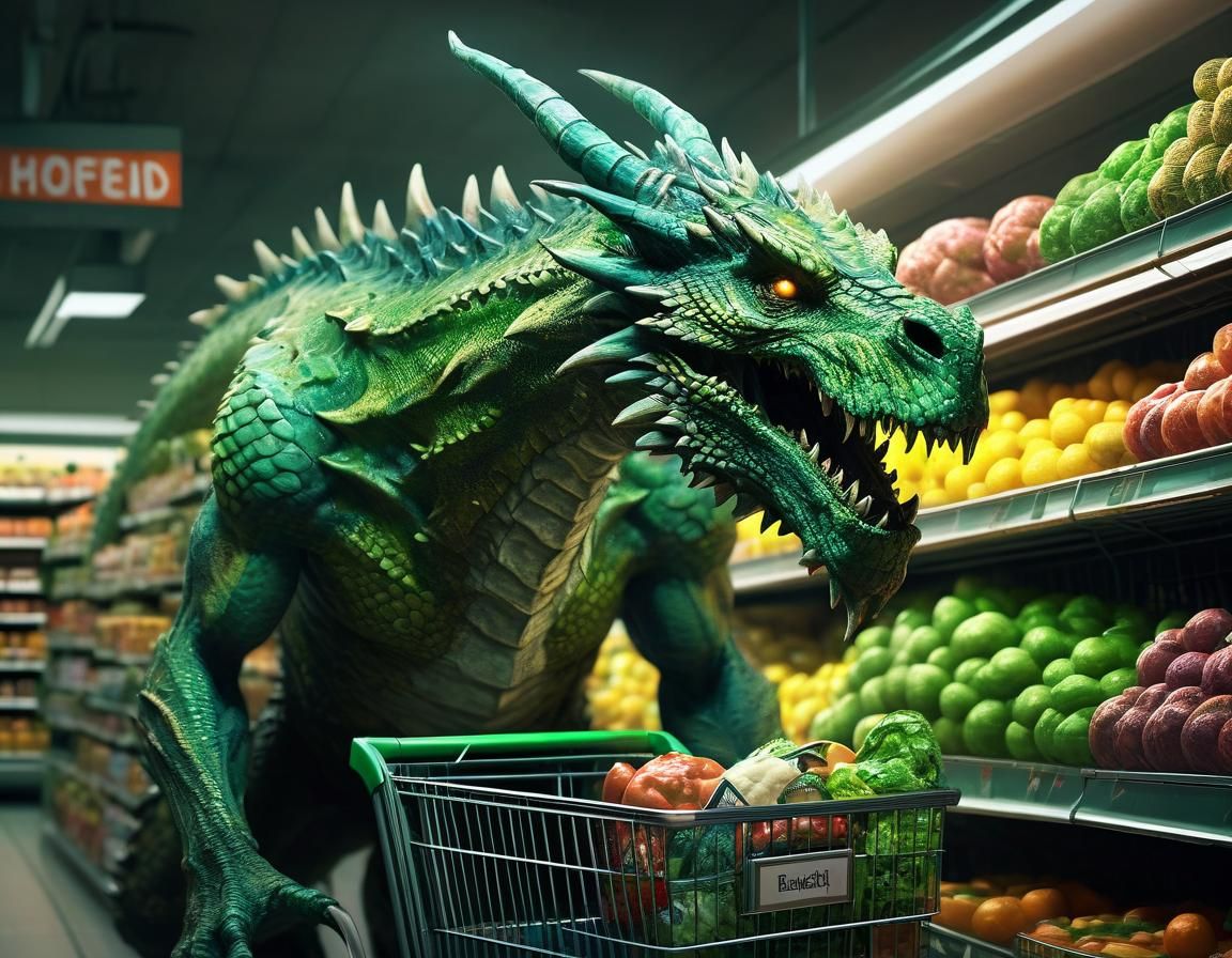 Dragon Zombie Shopping for Brains: Concept Art