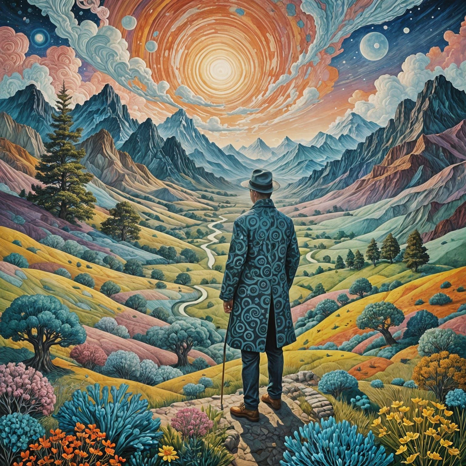 Surreal Geographic Ambivalence in Impasto Style