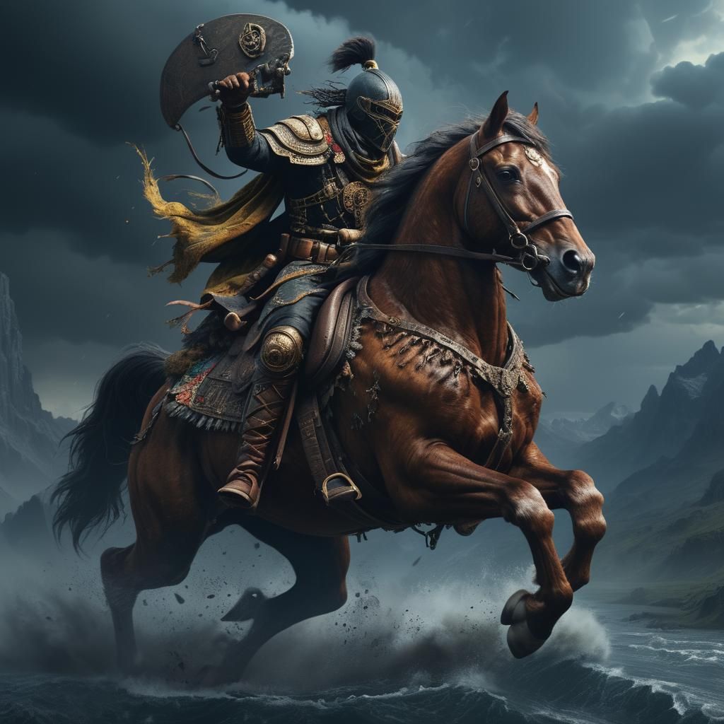 Epic Dangerous Rider in Digital Matte Painting