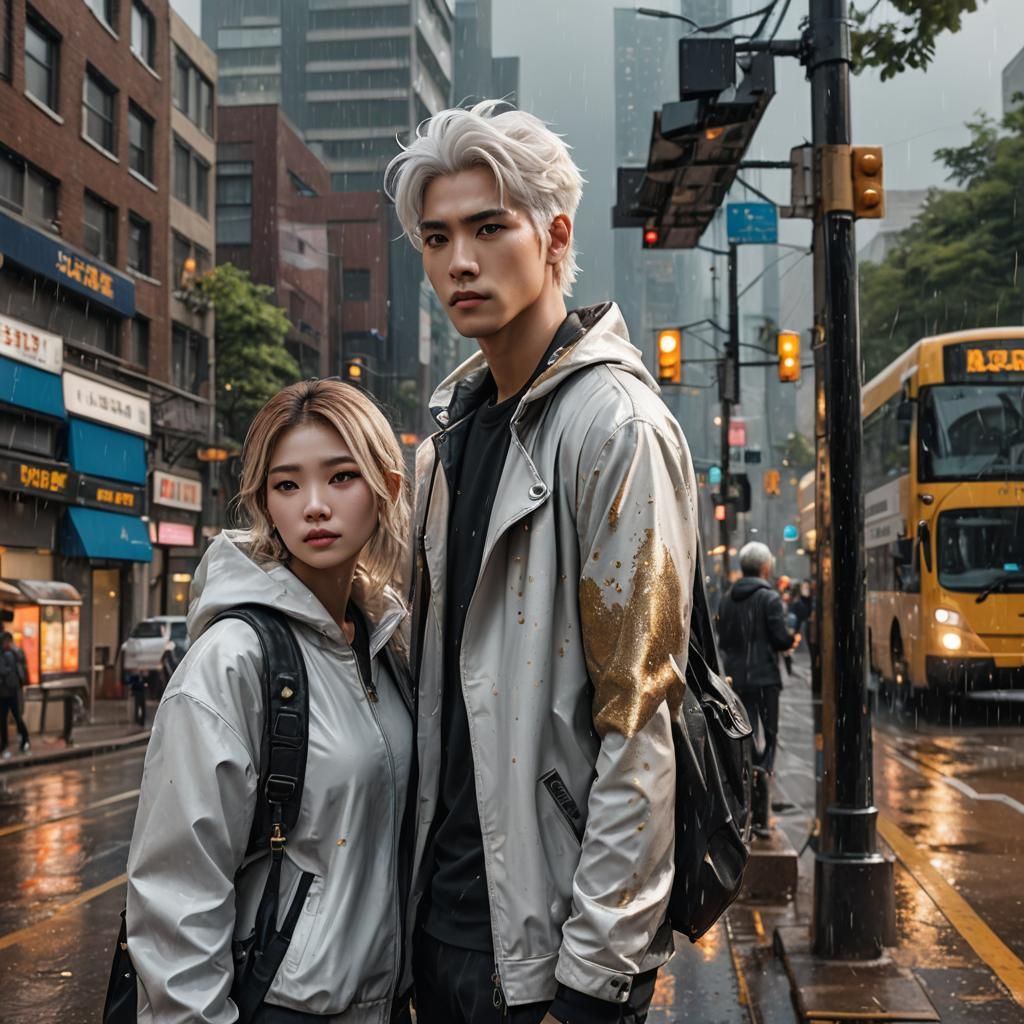 K-Pop Stars at Bus Stop: Fantasy Concept Art