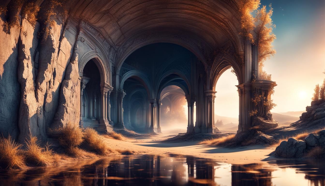 Dramatic Panoramic Landscape: Day Meets Night