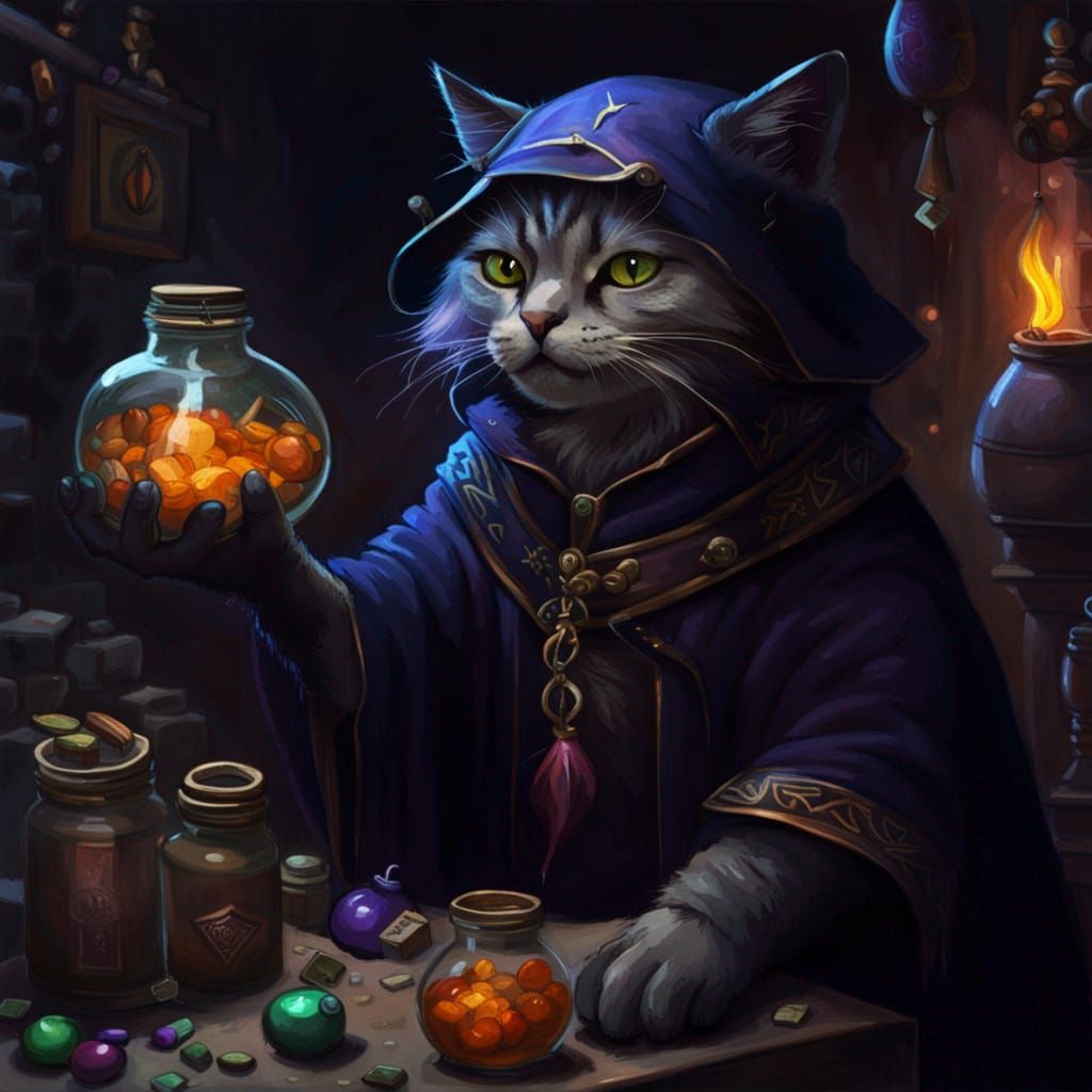 Underworld Cat Selling Potions