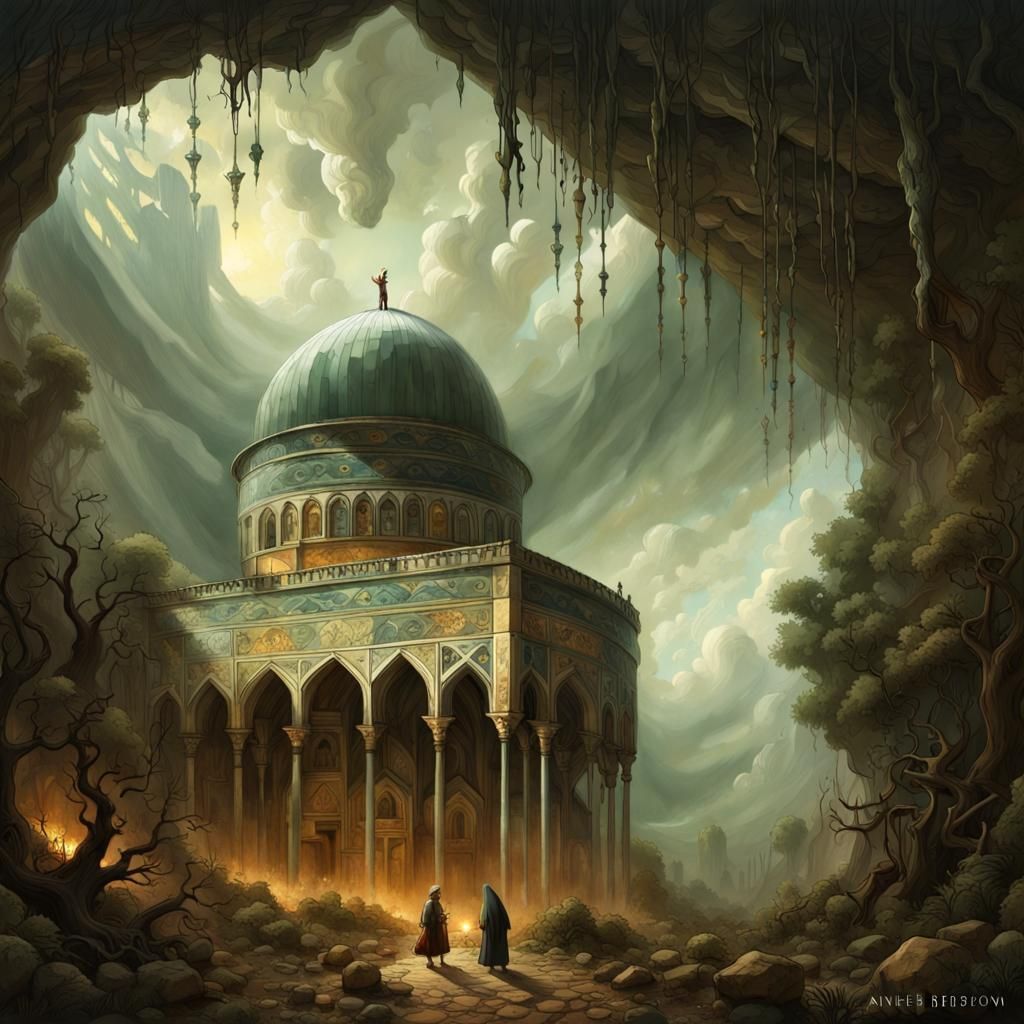 al-aqsa quds. Fantasy painting.