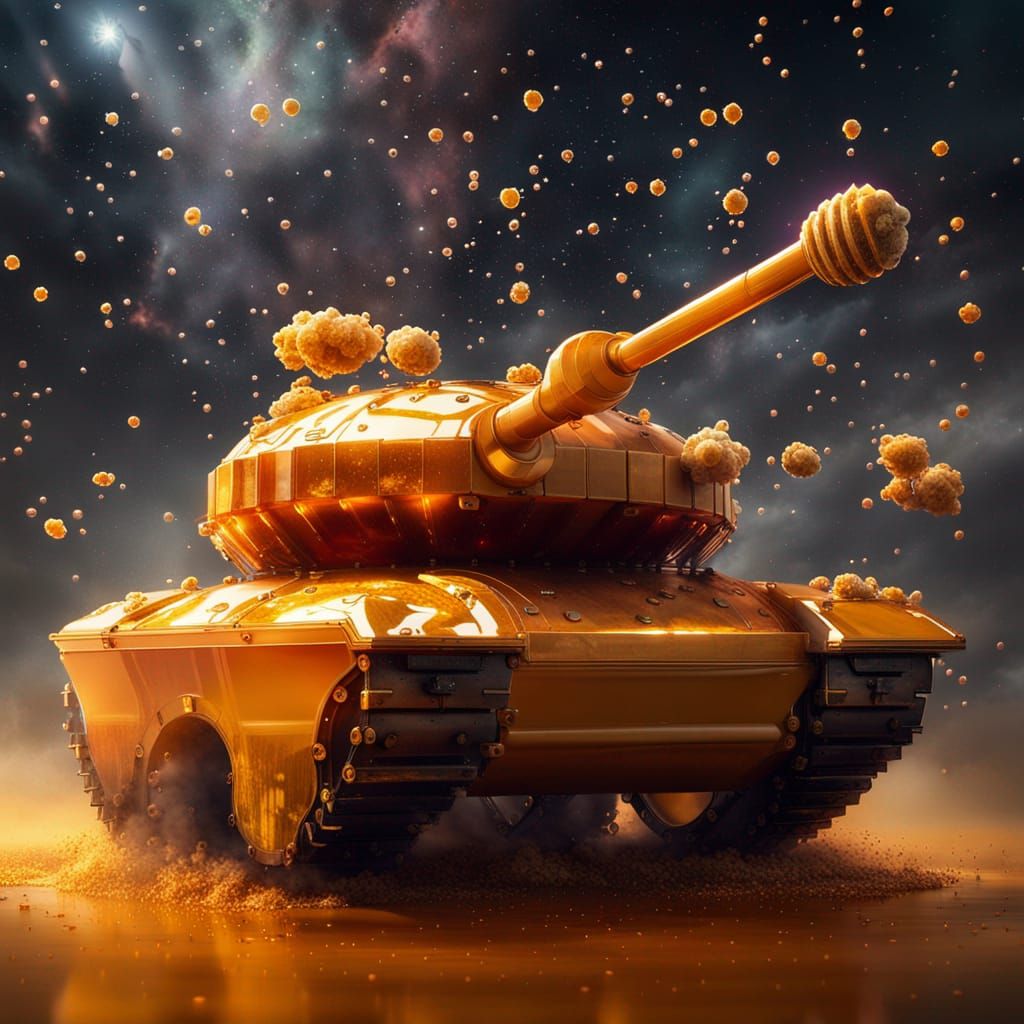 Honey Tank in Galaxy with Volumetric Lighting