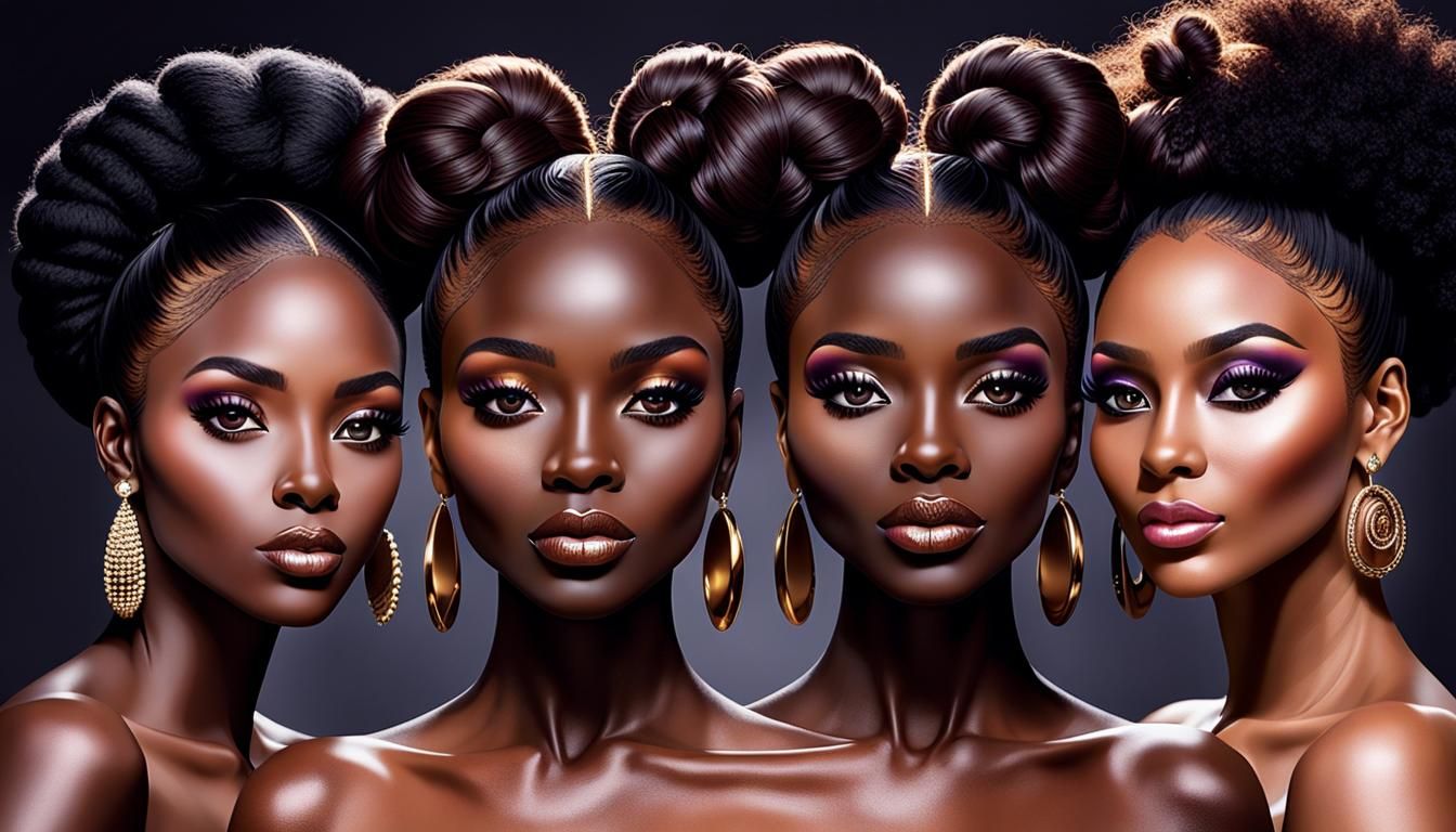 Celebrating Melanin: A Detailed Matte Painting of Black Beau...