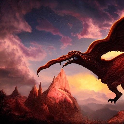 Cinematic Magical Creature Under a Beautiful Sky