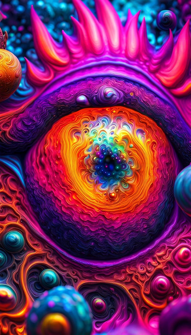 Surreal Thinking Person in Vibrant Oil Painting