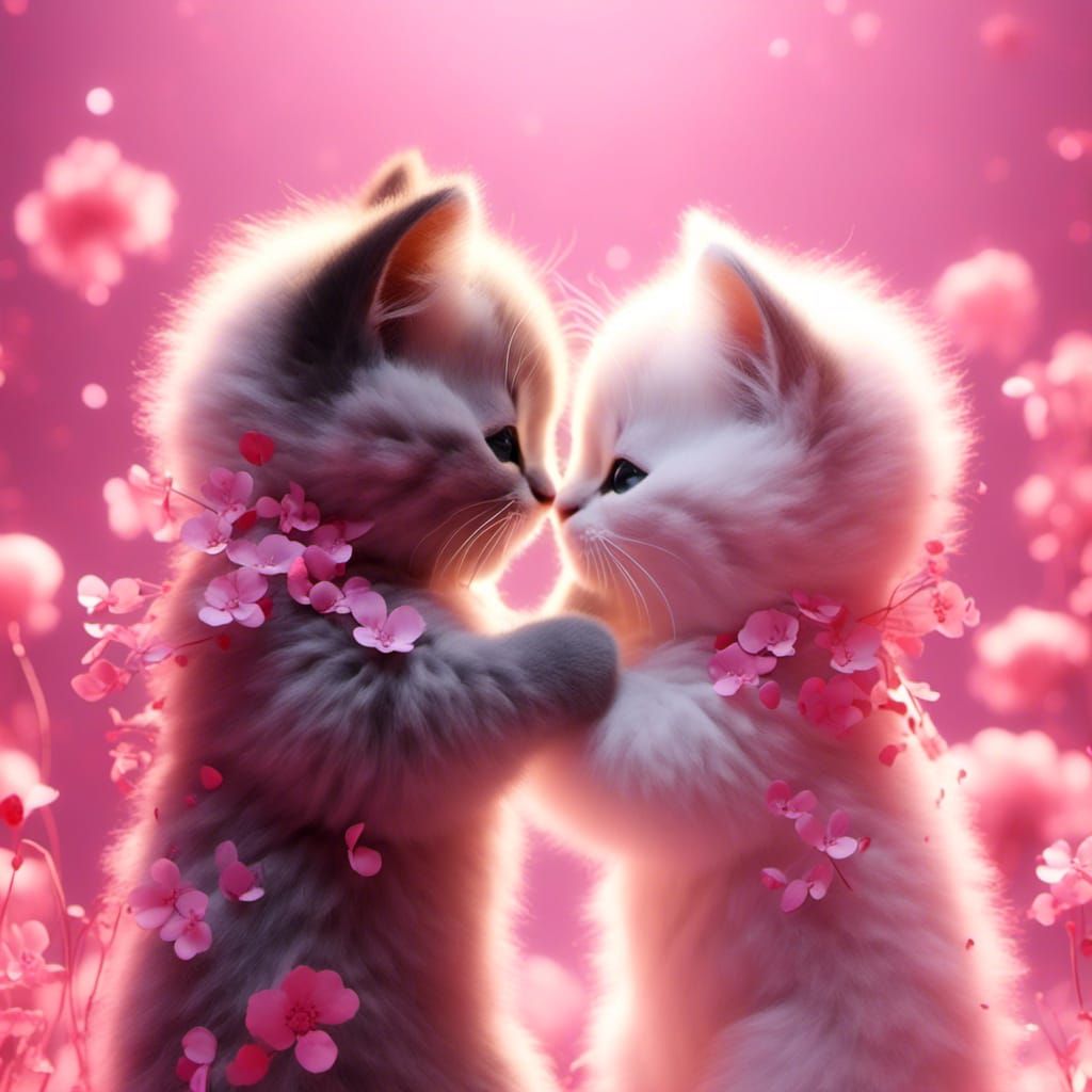 Adorable Kittens Share a Loving Moment