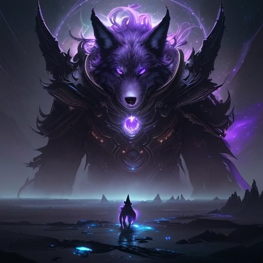 Galactic Wolf in Dark Fantasy Concept Art