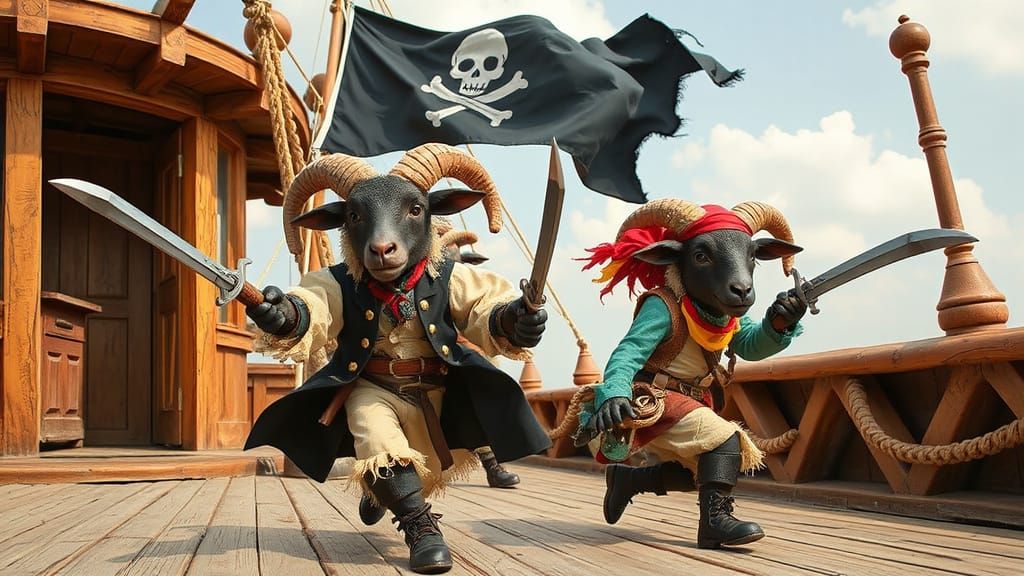 Pirate Sheep Adventure on the High Seas