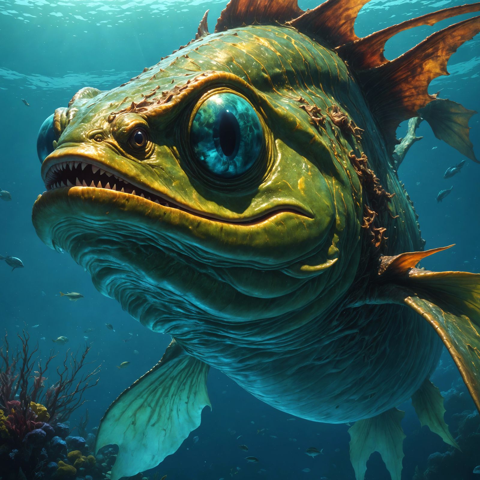 Mysterious Sea Monster in Detailed Cinematic Style