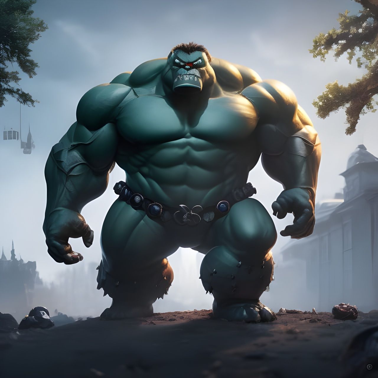 Armored Hulk with Cute Eyes on the Street