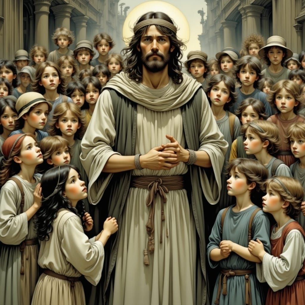 Jesus Blesses Children with Love