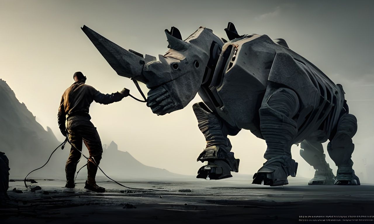 Robotic Rhino: Hyperdetailed Digital Art
