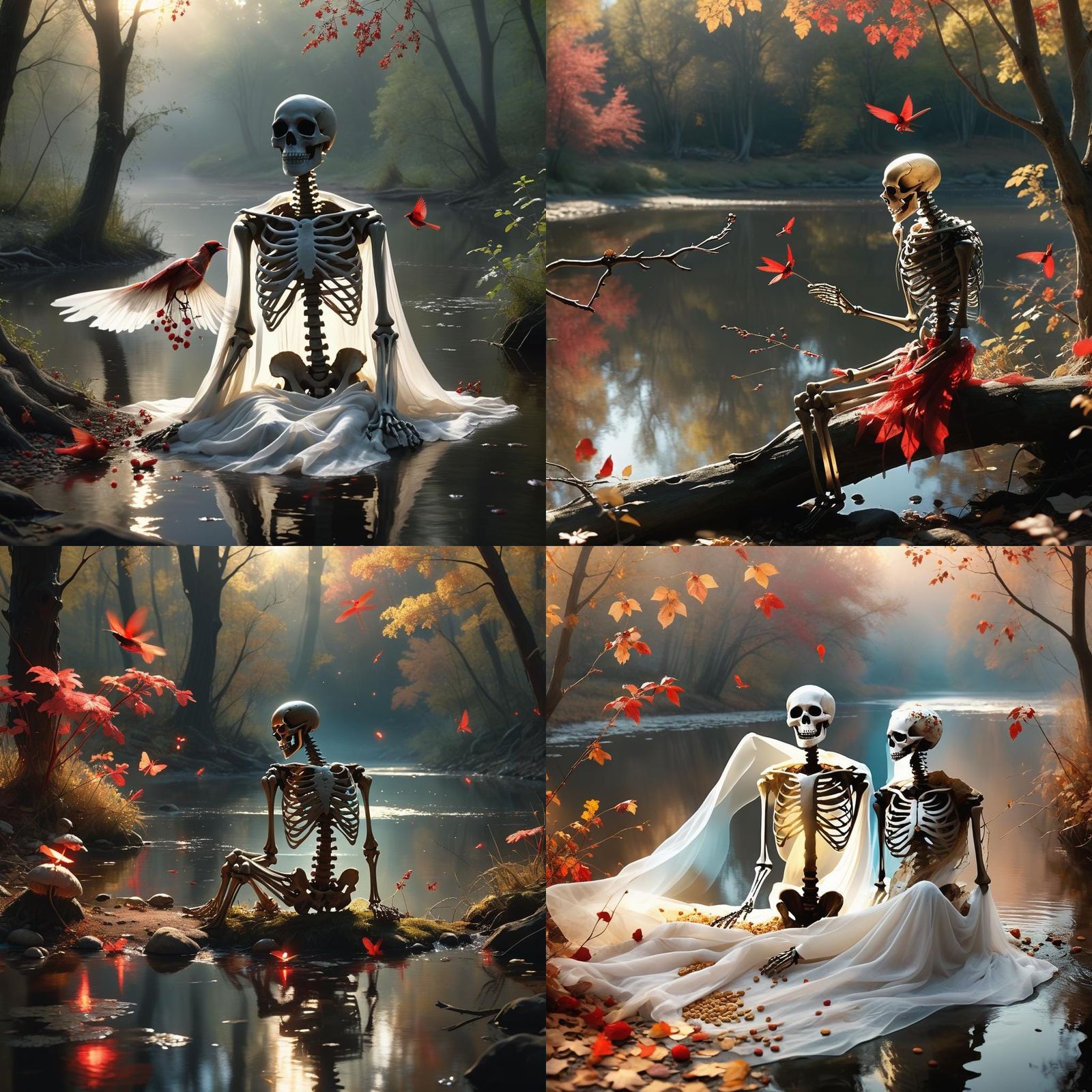 Ghost and Cardinals by Autumn River: Cinematic Still