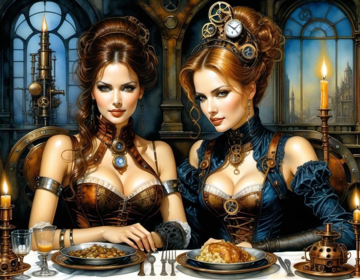 Steampunk Dinner with Clockwork and Candlelight