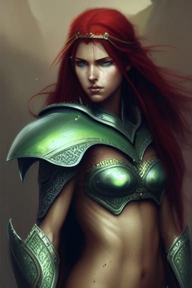 Warrior girl with red hair 5