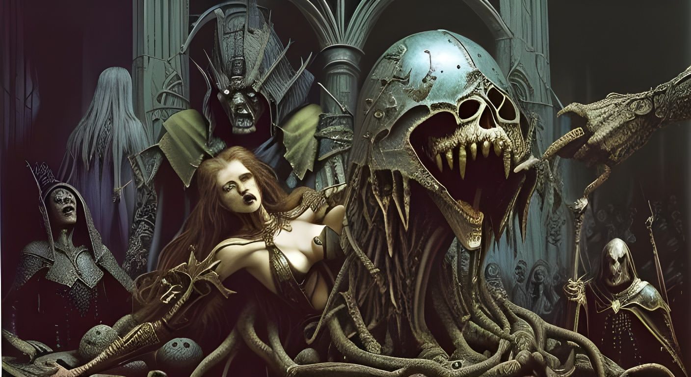 Medieval Torture Scene in Visionary Art Style