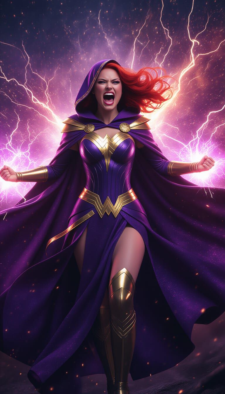 Cosmic Warrior Woman of Nebulae and Stardust