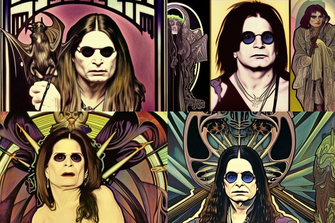 Ozzy Osbourne in Gothic Art Deco Style