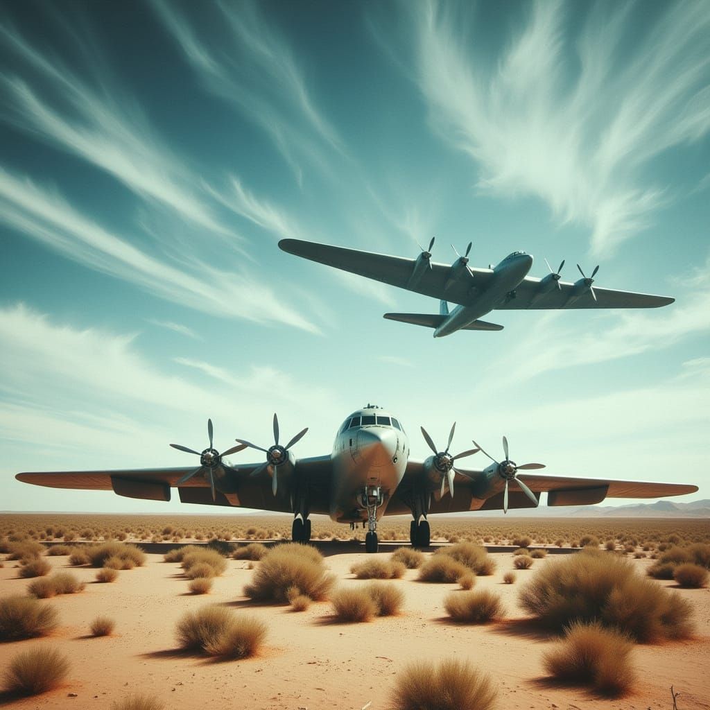 Weathered B-52 Bomber Soars Through Desert Skies in Haunting...