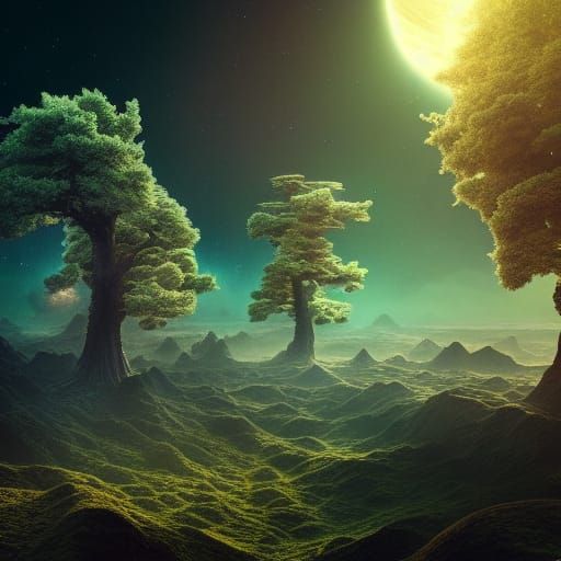 Trees in Space: Hyperdetailed Digital Matte Painting