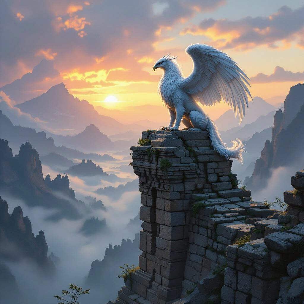 Griffin Overlook: Epic Fantasy Concept Art