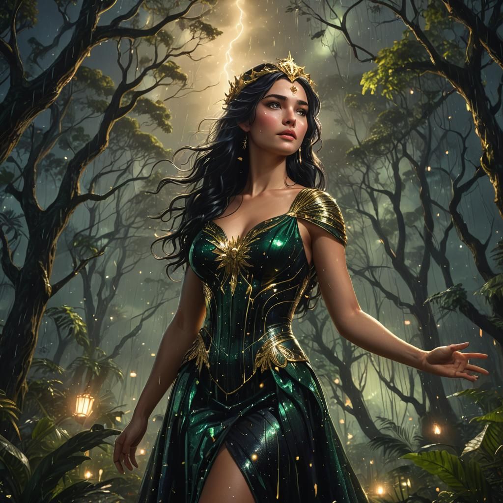 Aphrodite in Enchanted Forest: Fantasy Concept Art