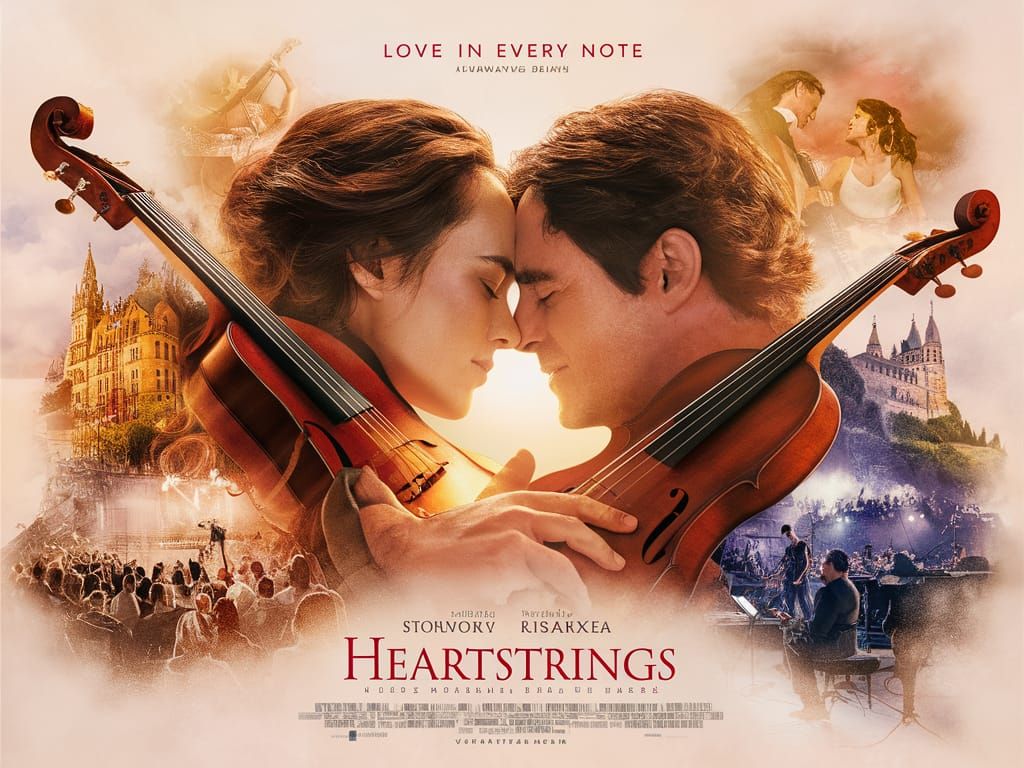 Romantic Drama Poster Featuring Musicians in Love