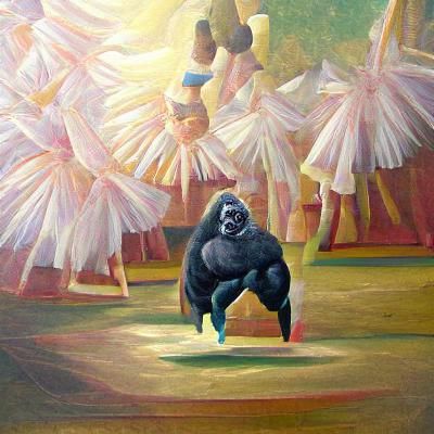 Gorilla Ballerina: An Oil Painting Study