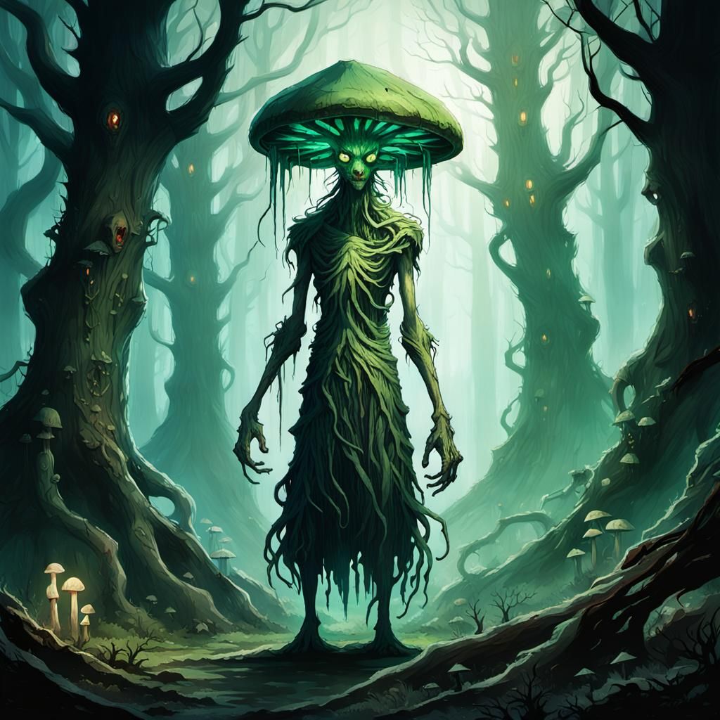 Eldritch Horror: Myconid in Overgrown Forest