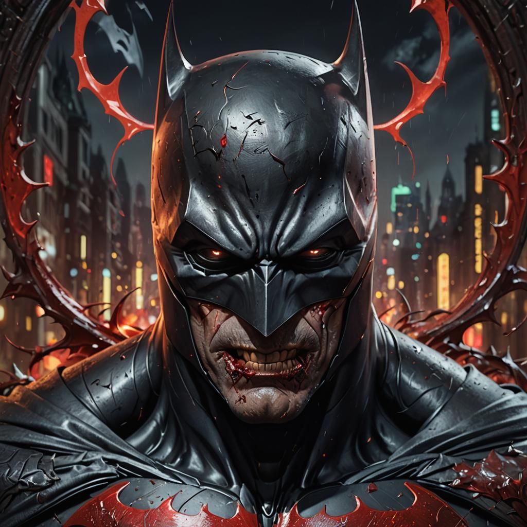 Batman Blood Parasite Portrait in Art Nouveau Style