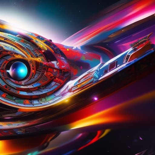 Galactica in Hyperspeed Nebula: Detailed Concept Art