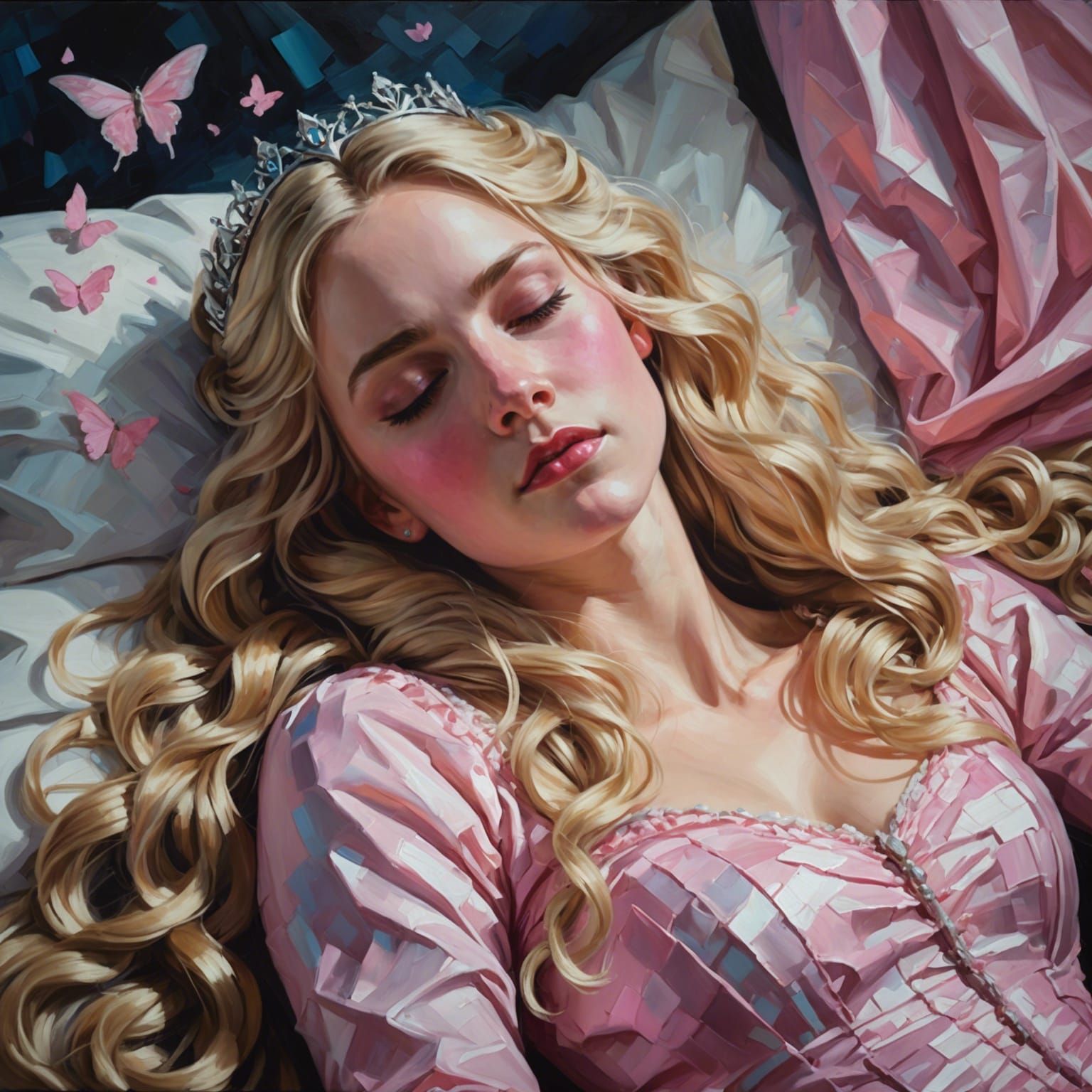 Sleeping Beauty: Expressionist Oil Portrait with Palette Kni...