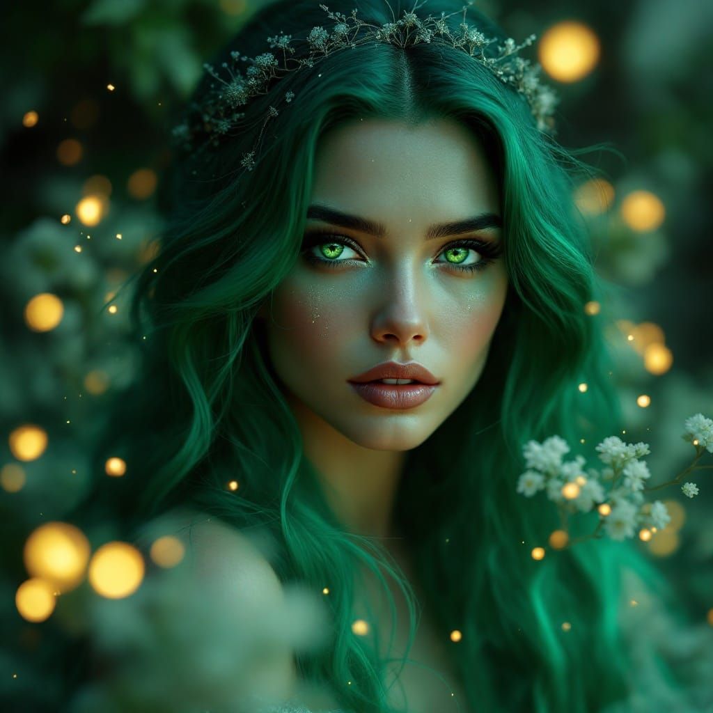 Emerald Queen in a Mystical Realm