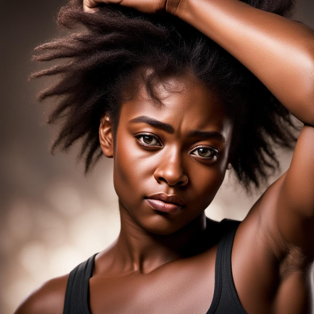 Darkly Complexioned Woman in Intimate Portrait